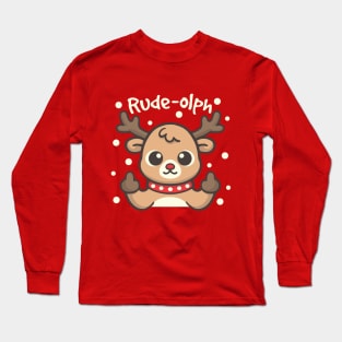 Rude olph ugly christmas sweater Long Sleeve T-Shirt